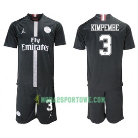 Koszulka Paris Saint-Germain Kimpembe 3 Jodan Czarny Dziecięcy Trzeci Stroje Piłkarskie 2018/19 Krótki Rękaw